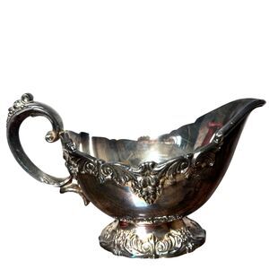 Reed & Barton King Francis Silver Plate Style Creamer Gravy Boat Ornate Vintage